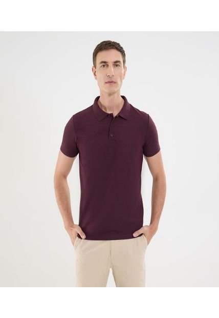 Polo Para Hombre Cuello Tejido Sin Bolsillo Color Morado Marca Ostu #60110797