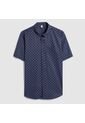 Camisa Para Hombre Manga Corta Con Bolsillo Color Azul  Marca Ostu #60010666 de Ostu
