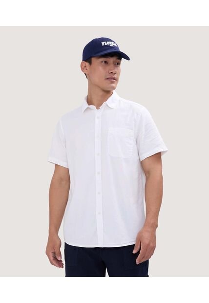 Camisa Para Hombre Manga Corta Con Bolsillo Color Blanco Marca Ostu #60010659