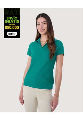 Polo Para Mujer Manga Corta Color Verde  Marca Ostu #40110172 Ostu