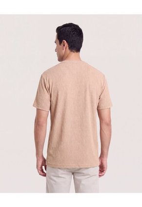 Camiseta Regular Texturizada  Para Hombre Café Ostu