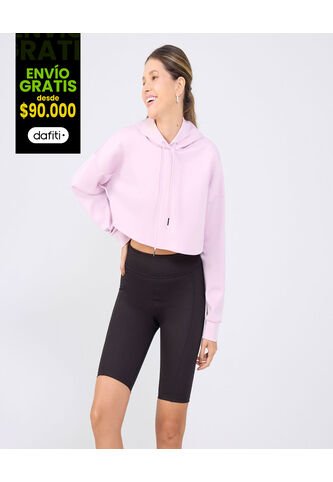 Crop Top Para Mujer Hoodie Color Rosa Marca Ostu #40060415 Ostu