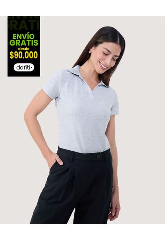 Polo Para Mujer Manga Corta Color Gris Claro Marca Ostu #40110171 Ostu