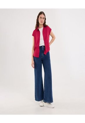 Camisa Para Mujer Manga Corta Color Rojo Marca Ostu #40010306
