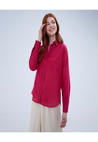 Camisa Para Mujer Manga Larga Color Rojo Marca Ostu #40010247 Ostu