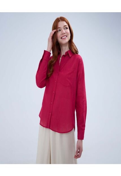 Camisa Para Mujer Manga Larga Color Rojo Marca Ostu #40010247