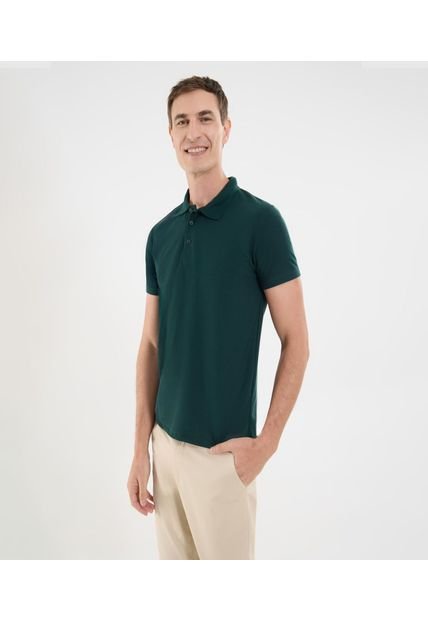 Polo Para Hombre Cuello Tejido Sin Bolsillo Color Verde Marca Ostu #60110798