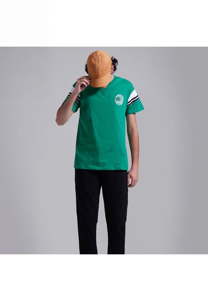 Camiseta Para Hombre Manga Corta Color Verde  Marca Ostu #60090845