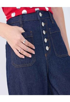 Jean Para Mujer Wide-Leg Color Azul Marca Ostu #40160493