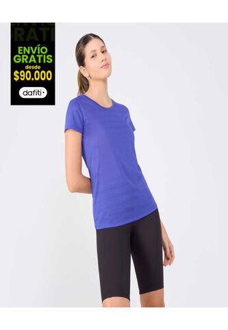 Camiseta Para Mujer Manga Corta Cuello Redondo Color Azul  Marca Ostu #40092386 Ostu