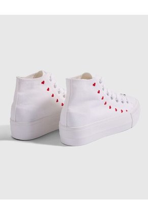 Tenis Para Mujer Canvas Color Blanco Marca Ostu #40720135