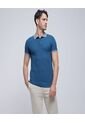 Polo Para Hombre Cuello Tejido Sin Bolsillo Color Azul Oscuro Marca Ostu #60110619 de Ostu