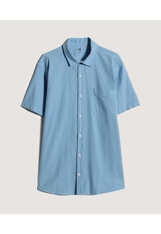 Camisa Para Hombre Manga Corta Con Bolsillo Color Azul  Marca Ostu #60010712 Ostu