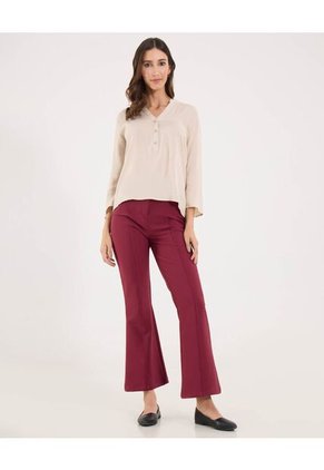 Pantalón Para Mujer Moda Color Vino Marca Ostu #40070829