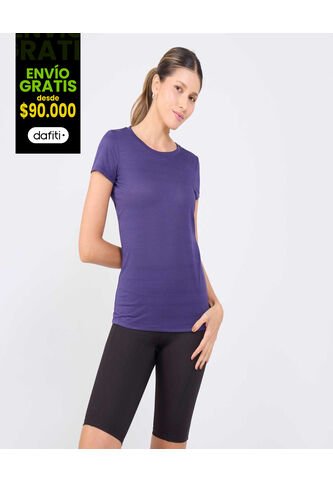 Camiseta Para Mujer Manga Corta Cuello Redondo Color Morado Marca Ostu #40092387 Ostu