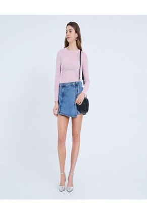 Camiseta Para Mujer Manga Larga Cuello Redondo Color Rosado Marca Ostu #40092445