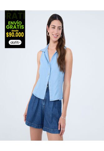 Blusa Para Mujer Manga Sisa Color Azul Claro Marca Ostu #40121136 Ostu