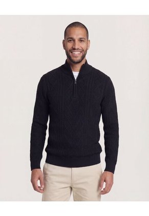 Saco Para Hombre Cuello Alto O Cuello Tortuga Color Negro Marca Ostu #60330049