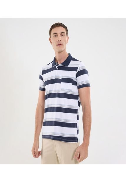 Polo Para Hombre Cuello Tejido Con Bolsillo Color Blanco Marca Ostu #60110772