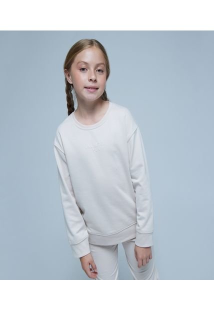 Buzo Para Niña Cuello Redondo Color Beige Marca Ostu #90060108