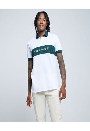 Polo Para Hombre Cuello Maquina Sin Bolsillo Color Blanco Marca Ostu #60110669