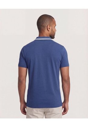 Polo Para Hombre Cuello Tejido Sin Bolsillo Color Azul Marca Ostu #60110903