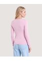 Camiseta Manga Larga Con Abertura  Para Mujer Lila Ostu de Ostu