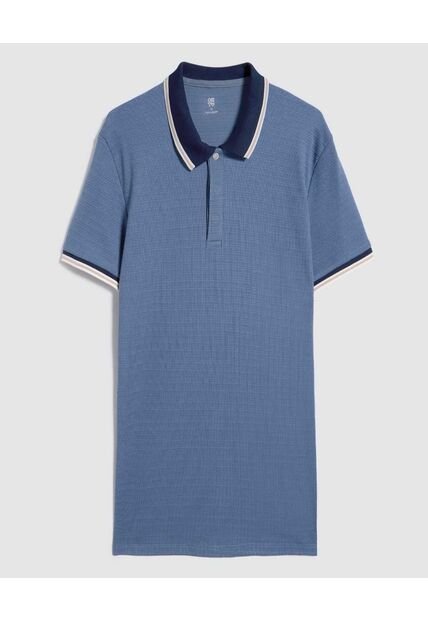 Polo Para Hombre Cuello Tejido Sin Bolsillo Color Azul  Marca Ostu #60110695