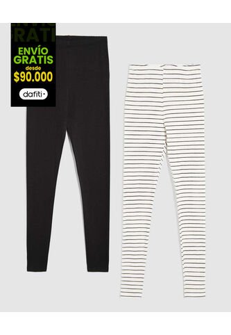 Leggins Para Niña Largo Color Pack X Marca Ostu #90230115 Ostu