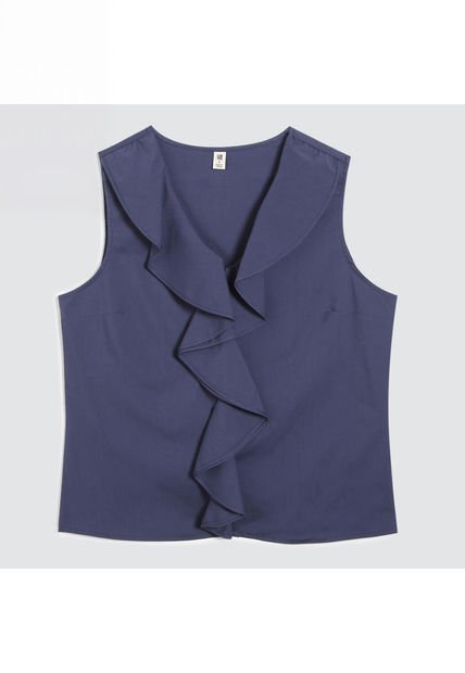 Blusa Para Mujer Manga Sisa Color Azul  Marca Ostu #40120973
