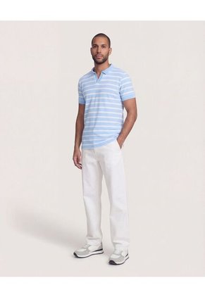 Polo  Para Hombre Cuello Tejido Sin Bolsillo Color Azul Marca Ostu #60110854