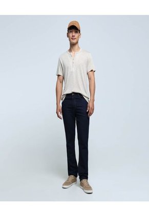 Camiseta Para Hombre Manga Corta Color Beige Marca Ostu #60091339