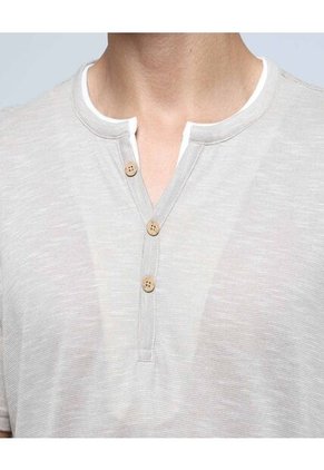 Camiseta Para Hombre Manga Corta Color Beige Marca Ostu #60091339