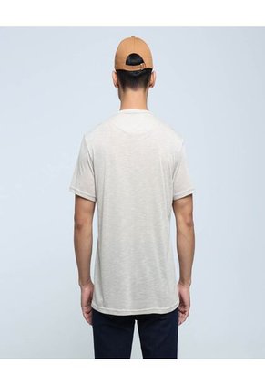 Camiseta Para Hombre Manga Corta Color Beige Marca Ostu #60091339