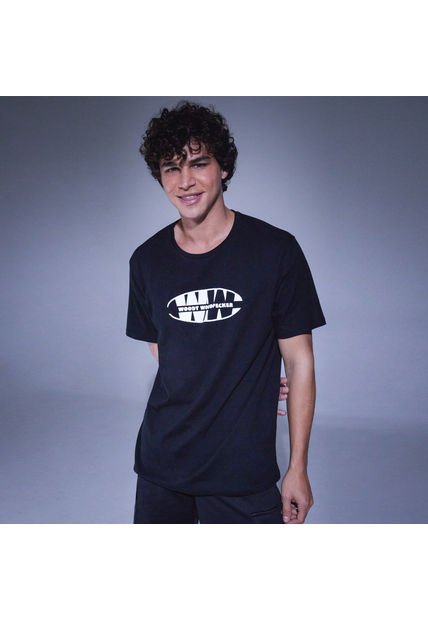 Camiseta Para Hombre Manga Corta Color Negro Marca Ostu #60090917