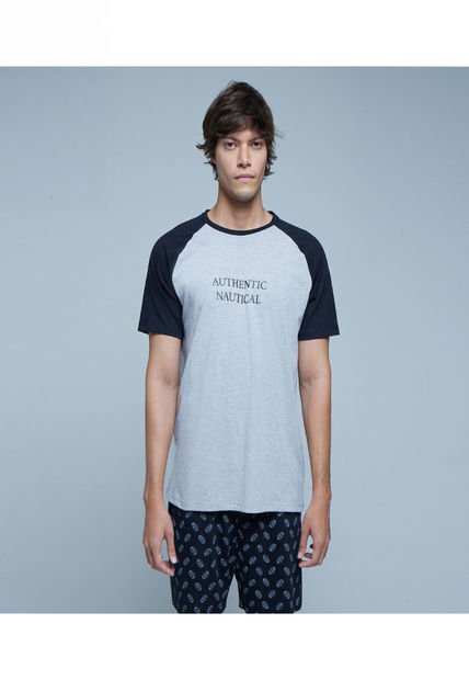 Camiseta Para Hombre Manga Corta Color Gris  Marca Ostu #60091244