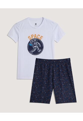 Pijama  Infantil Niño M/C P/C Color Blanco Marca Ostu #80040098 Ostu