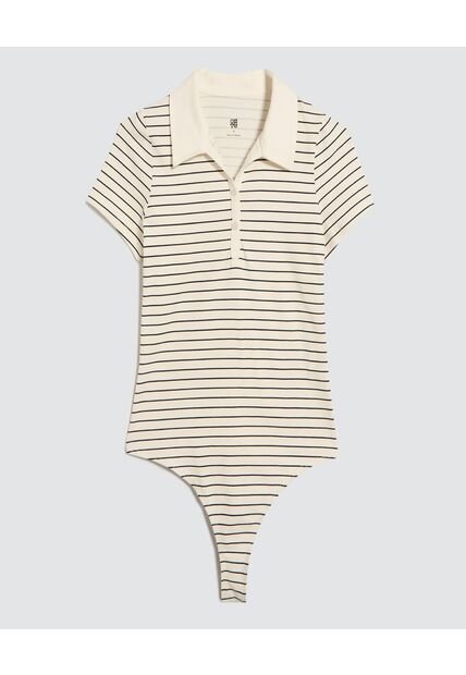 Body Para Mujer Manga Corta Color Crudo Marca Ostu #40200144