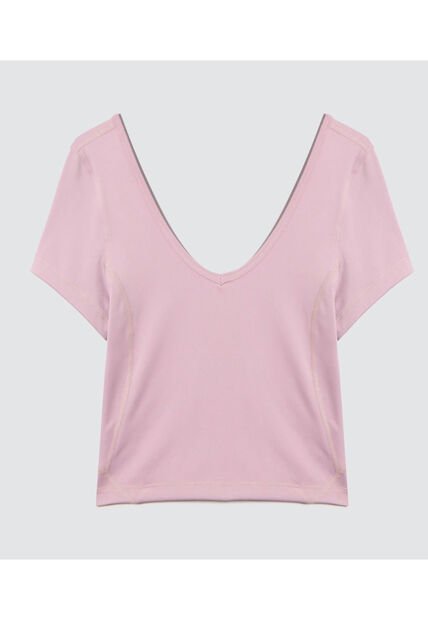 Crop Top Para Mujer Manga Corta Color Morado Marca Ostu #40092191