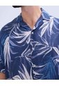 Camisa Para Hombre Manga Corta Sin Bolsillo Color Azul  Marca Ostu #60010760 de Ostu