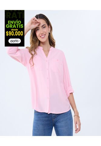 Blusa Para Mujer Manga 3/4 Color Rosa Marca Ostu #40121098 Ostu