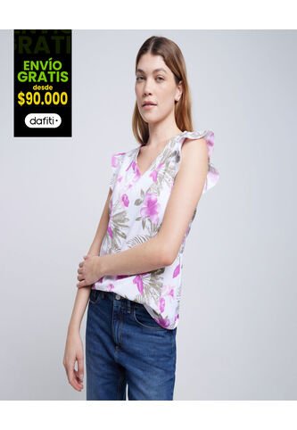 Blusa Para Mujer Manga Sisa Color Morado Marca Ostu #40120988 Ostu