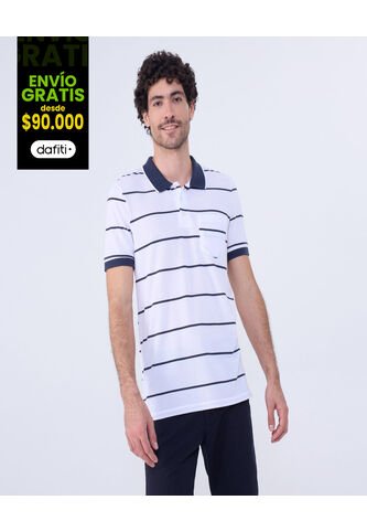 Polo Para Hombre Cuello Tejido Con Bolsillo Color Blanco Marca Ostu #60110747 Ostu