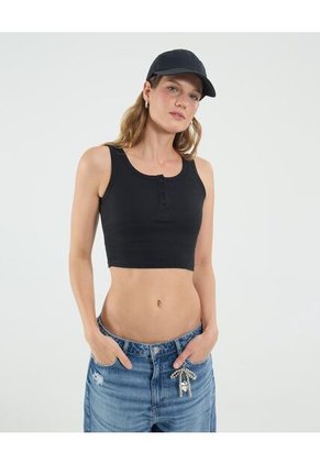 Camiseta Para Mujer Manga Sisa Cuello Redondo Color Negro Marca Ostu #40092500