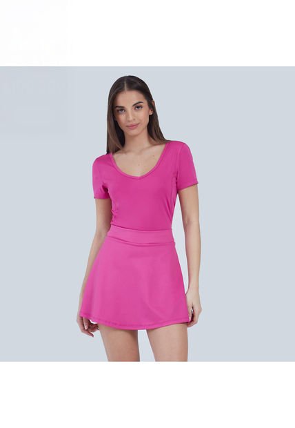 Crop Top Para Mujer Manga Corta Color Rosado  Marca Ostu #40091751