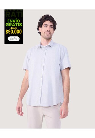 Camisa Para Hombre Manga Corta Con Bolsillo Cuello Casual M Color Gris  Marca Ostu #60010798 Ostu