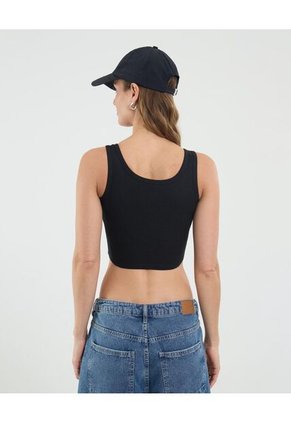 Camiseta Para Mujer Manga Sisa Cuello Redondo Color Negro Marca Ostu #40092500