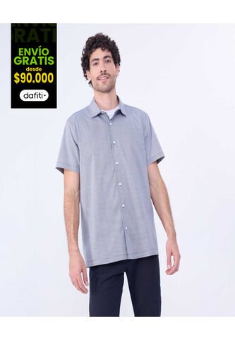 Camisa Para Hombre Manga Corta Sin Bolsillo Color Azul  Marca Ostu #60010772 Ostu