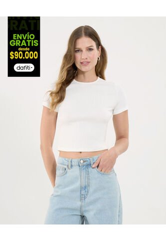 Crop Top Para Mujer Crop Top Color Marfil Marca Ostu #40092332 Ostu