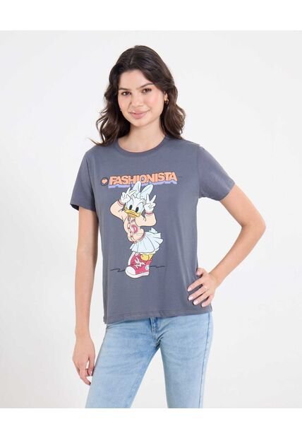 Camiseta  Para Mujer Manga Corta Cuello Redondo Color Gris Marca Ostu #40092751